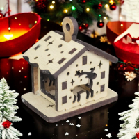 Drevený domček na stromček - 3 vzory