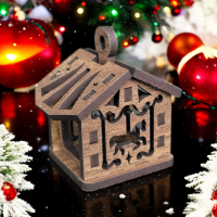Drevený domček na stromček - 3 vzory