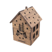 Drevený domček na zavesenie a LED sviečku - Sviečky