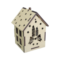Drevený domček na zavesenie a LED sviečku - Sviečky