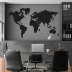 Drevená mapa sveta s rámom – 3D dizajn