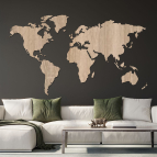 Drevená mapa sveta