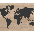 Drevená mapa sveta – 3D dizajn