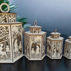 Drevený lampáš - Matka a dieťa