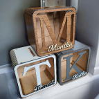 Drevená pokladnička LUXURY s menom