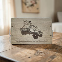 Drevená svadobná obálka na peniaze – farmári