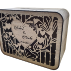 Svadobná truhlica na peniaze - vyrezávané kvety