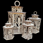 Drevený lampáš - Sova