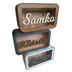 Drevená pokladnička s menom