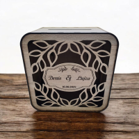 Svadobná truhlica na peniaze - Vyrezávané listy