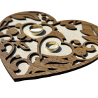 Drevené srdce na obrúčky