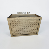 Vyškrtávacia drevená pokladnička