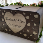 Svadobná truhlica na peniaze - XXL srdiečka