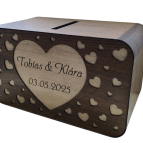 Svadobná truhlica na peniaze - XXL srdiečka