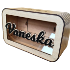 Drevená pokladnička s menom