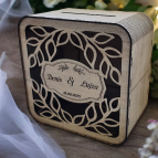 Svadobná truhlica na peniaze - Vyrezávané listy