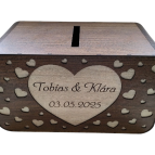 Svadobná truhlica na peniaze - XXL srdiečka