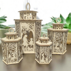 Drevený lampáš - Matka a dieťa