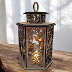 Drevená lucerna - Vták