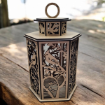 Drevená lucerna - Vtáčiky