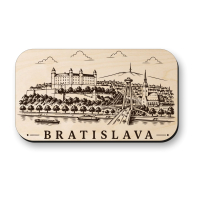 Drevená magnetka Bratislava - Bratislavský hrad a UFO most