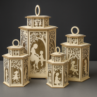 Drevený lampáš - Matka a dieťa