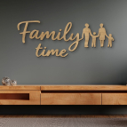 Drevený nápis na stenu – Family time