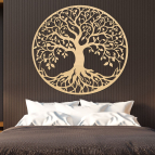 Drevený strom života na stenu – Kruhová harmónia