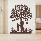Drevený strom života na stenu – Otec a syn