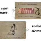 Drevená svadobná obálka na peniaze – motorkársky motív