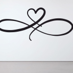 Drevený svadobný obraz – Nekonečná láska so srdcom