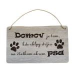 Drevená tabuľka - Domov psíky