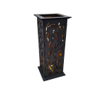 Vysoký drevený svietnik - Konáre s listami