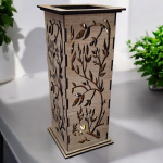 Vysoký drevený svietnik - Konáre s listami