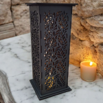 Vysoký drevený svietnik - Ornamenty