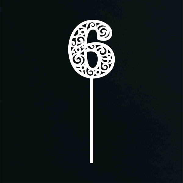 Drevené zapichovacie číslo - 6