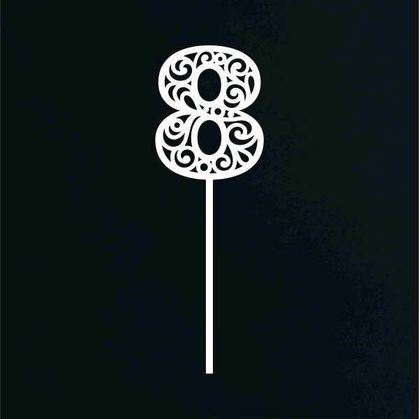 Drevené zapichovacie číslo - 8