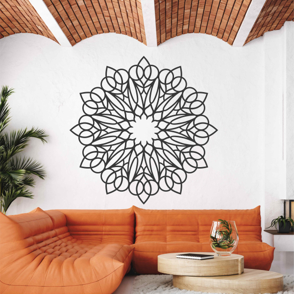 Drevená mandala na stenu - Slnečná