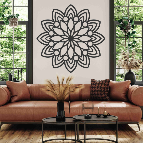 Drevená mandala na stenu - Slnko