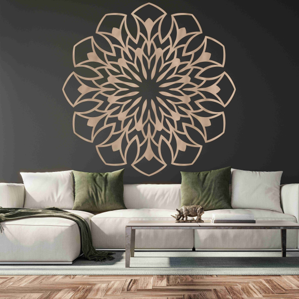 Drevená mandala na stenu - Kvet