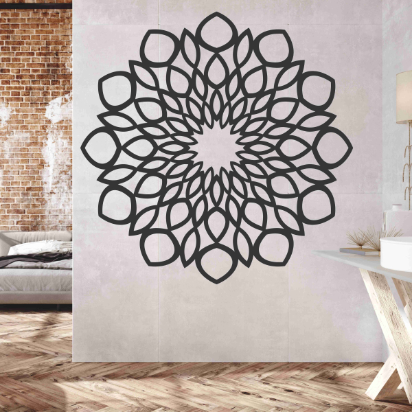 Drevená mandala na stenu - Rozkvet