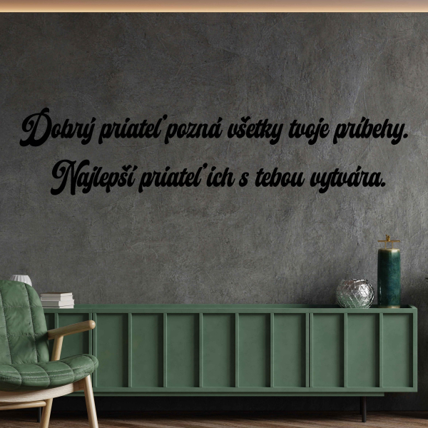 Drevený nápis na stenu - Dobrý priateľ pozná