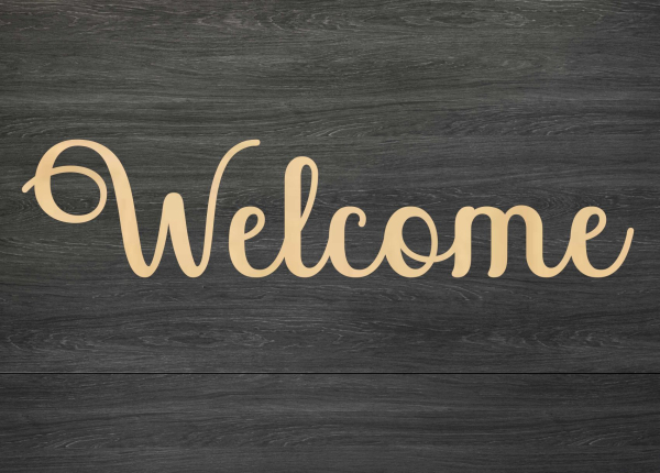 Drevený nápis na stenu – Welcome