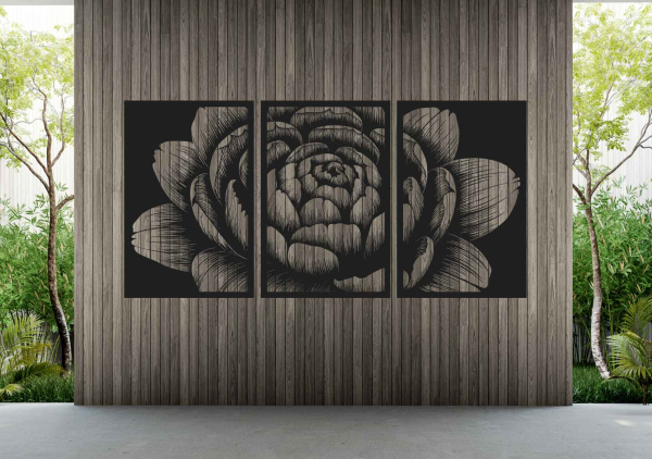Trojdielny obraz na stenu - Kvet