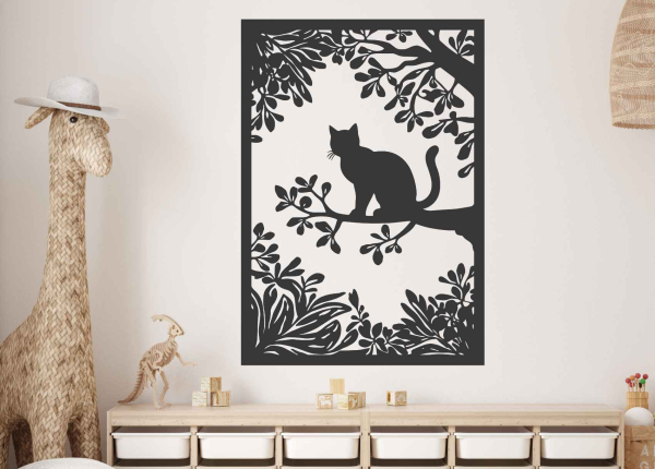 Drevený obraz na stenu - Mačka