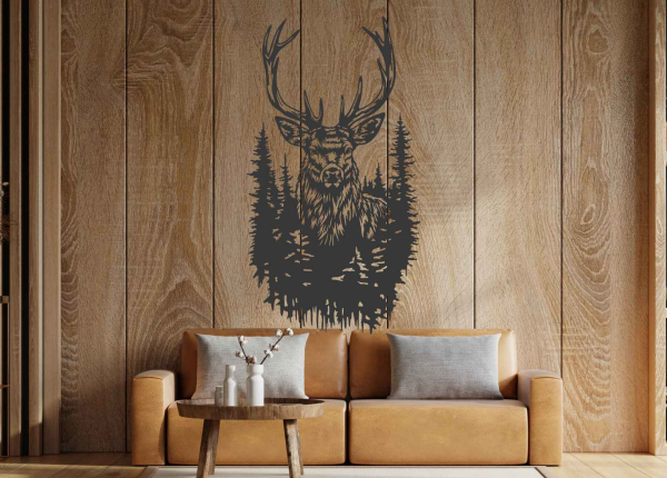 Drevený obraz na stenu - Jeleň