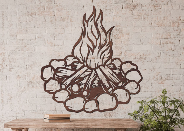 Drevený obraz – Kempingový oheň