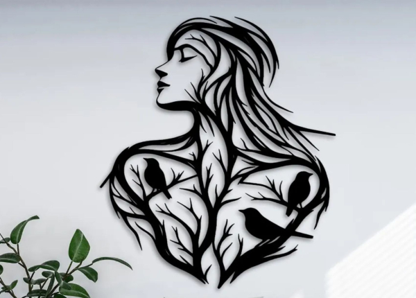 Drevený obraz na stenu – Žena v prírode