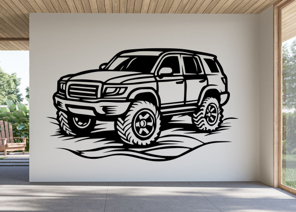 Drevený obraz na stenu – Jeep Off-road