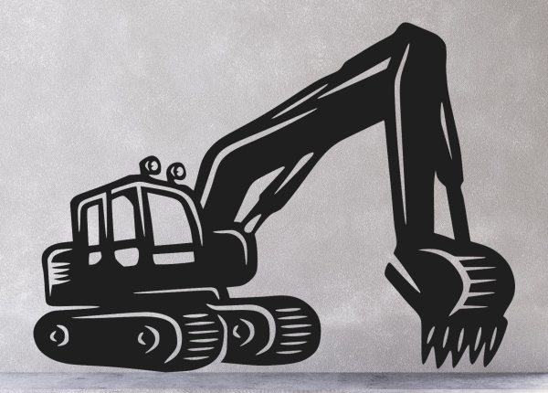 Drevený obraz na stenu – Bager s ramenom